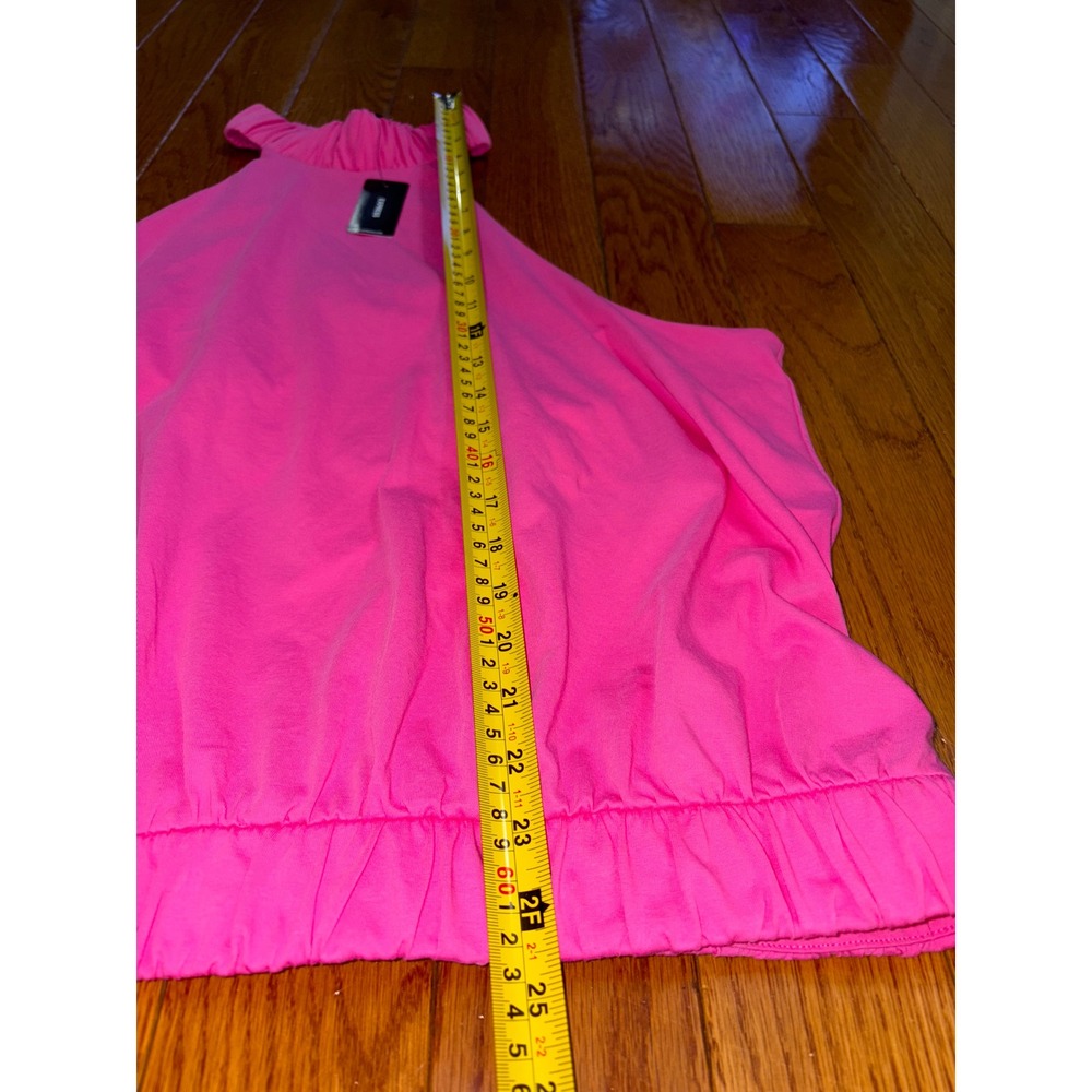 New Express Hot Pink Sleeveless Halter Top Elastic Waist Size XL Casual Cute - Picture 5 of 10